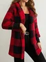 Loose Casual Hoodie Plaid Jacket
