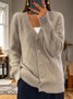 Yarn/Wool Yarn Casual Pocket Stitching Loose Cardigan