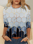 Loose Casual Geometric Jersey T-Shirt