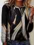 Geometric Crew Neck Loose Casual T-Shirt