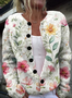 Regular Fit Crew Neck Casual Cardigan