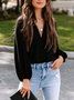 V Neck Casual Blouse