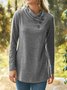 Jersey Loose Casual Plain Blouse