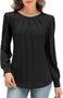 Loose Casual Crew Neck Jersey Blouse