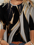 Geometric Crew Neck Loose Casual T-Shirt