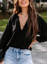 V Neck Casual Blouse