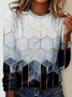 Loose Casual Geometric Jersey T-Shirt