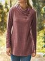 Jersey Loose Casual Plain Blouse