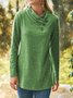 Jersey Loose Casual Plain Blouse
