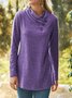 Jersey Loose Casual Plain Blouse
