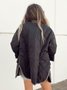 Crew Neck Plain Casual Loose Jacket