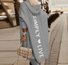 Casual Text Letters Cardigan