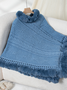 Fur Collar Elegant Plain Crew Neck Cloak