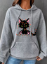 Rumpy Cat Cat Lovers Christmas Simple Loose Hoodie