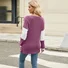 Women's Long Sleeve Blouse Spring/Fall Black Color Block V Neck Daily Going Out Casual Top