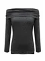 Sexy Regular Fit Off The Shoulder Plain Sweater