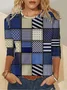 Regular Fit Geometric Four-Side Projectile Casual Sweatshirt
