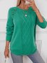 Wool/Knitting Plain Casual Sweater