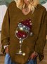 Jersey Christmas Wine Glass Casual Blouse