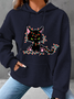 Rumpy Cat Cat Lovers Christmas Simple Loose Hoodie