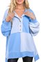 Loose Color Block Casual Crew Neck Sweatshirt