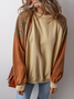 Lace Crew Neck Casual Sweatshirt