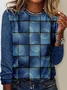 Regular Fit Geometric Casual Sweatshirt