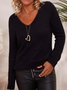 Casual V Neck Regular Fit Sweater