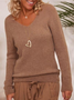 Casual V Neck Regular Fit Sweater