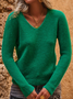 Casual V Neck Regular Fit Sweater