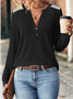 Plain Casual V Neck Knit Top