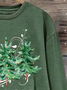 Christmas Tree Print Casual Sweatshirt