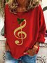 Christmas Music Notes Casual Sweatshirt