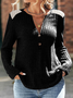 Plain Casual V Neck Knit Top