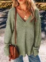 Casual V Neck Wool/Knitting Sweater