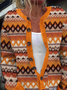 Women's Autumn Art Print Knit Cardigan