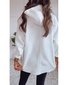 Zipper Shawl Collar Casual Loose Sweatshirt With No