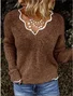 Knitted Vintage Regular Fit Plain Sweater