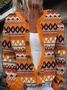 Women's Autumn Art Print Knit Cardigan