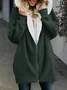 Zipper Solid Sweet Long Sleeve Hoodie & Coat