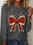 Christmas Coquette Bow Casual Long Sleeve Shirt
