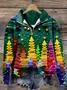 Half Open Collar Christmas Casual Sweatshirt