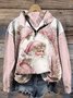 Regular Fit Christmas Snowman Casual Half Open Collar Sweatshirt
