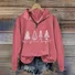Half Open Collar Christmas Casual Sweatshirt