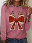 Christmas Coquette Bow Casual Long Sleeve Shirt