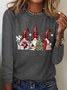 Christmas Gnomes Buffalo Plaid Gnomes Casual Long Sleeve Shirt