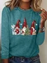 Christmas Gnomes Buffalo Plaid Gnomes Casual Long Sleeve Shirt