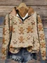 Half Open Collar Christmas Casual Sweatshirt