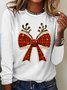 Christmas Coquette Bow Casual Long Sleeve Shirt