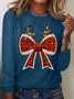 Christmas Coquette Bow Casual Long Sleeve Shirt